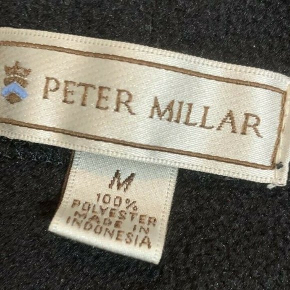 Peter Millar Golf 1/4 Zip Fleece Pullover Womens Medium Pockets Black Bird 1929 - Picture 7 of 7